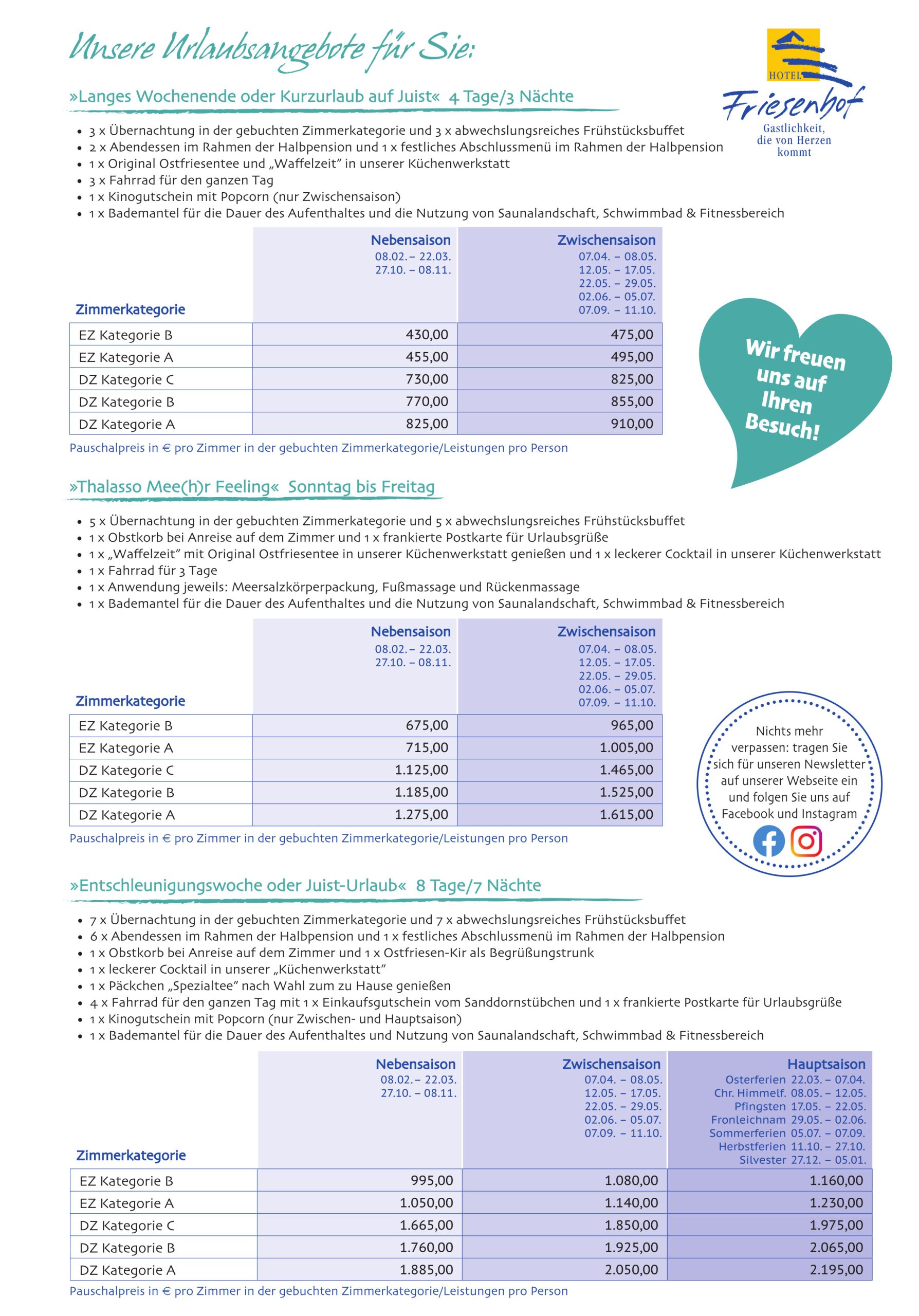 Preisliste 2024